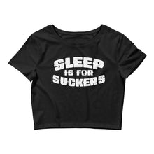 Load image into Gallery viewer, Sleep Owl Font Women’s Crop Tee
